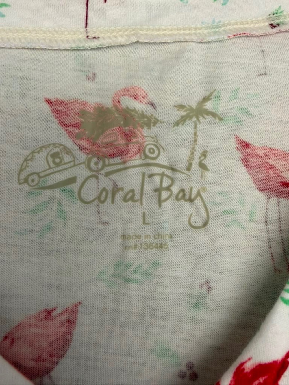 Coral Bay White Nightgown with Pink Flamingo Print - Picture 2 of 3